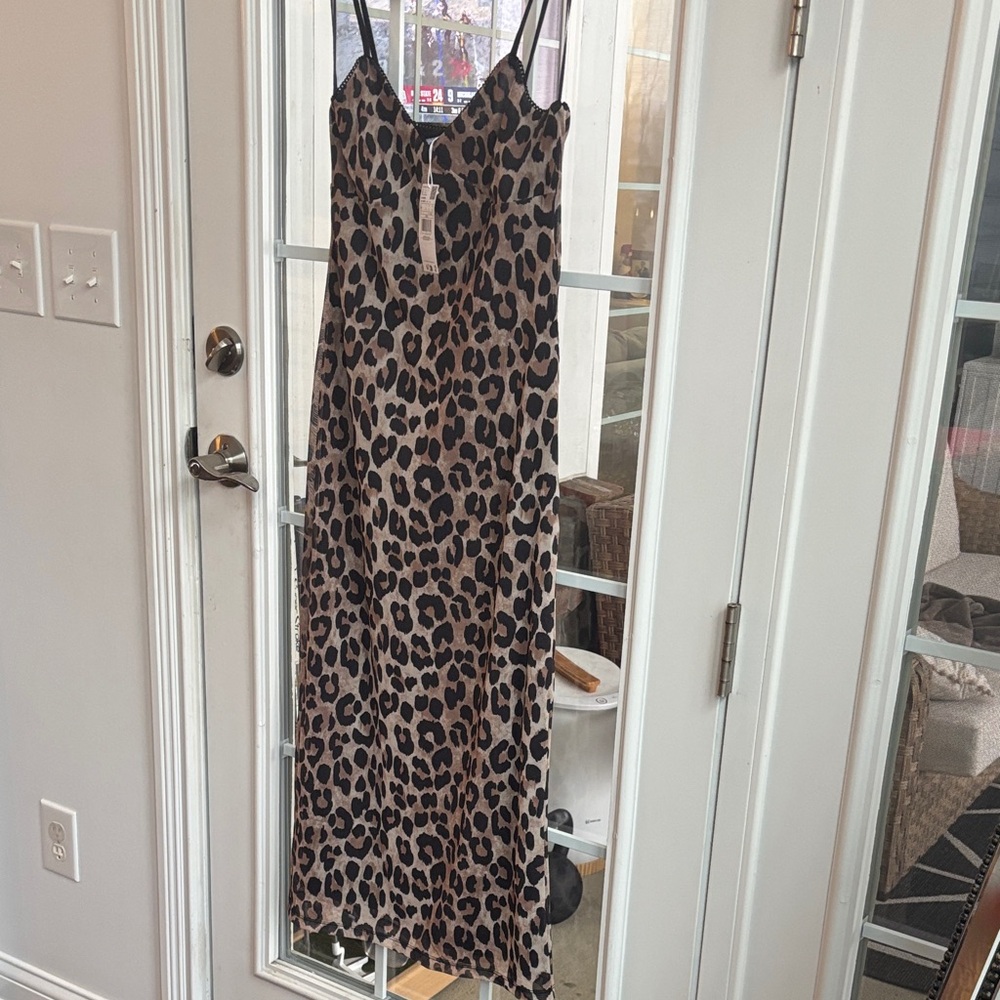Leopard Print Slip Dress